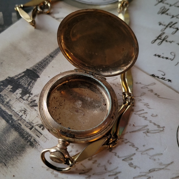 Relisted -Antique locket Myrtle MC 1901 gold watch case necklace Victorian - Picture 17 of 17